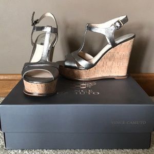 Vince Camuto Silver Wedges